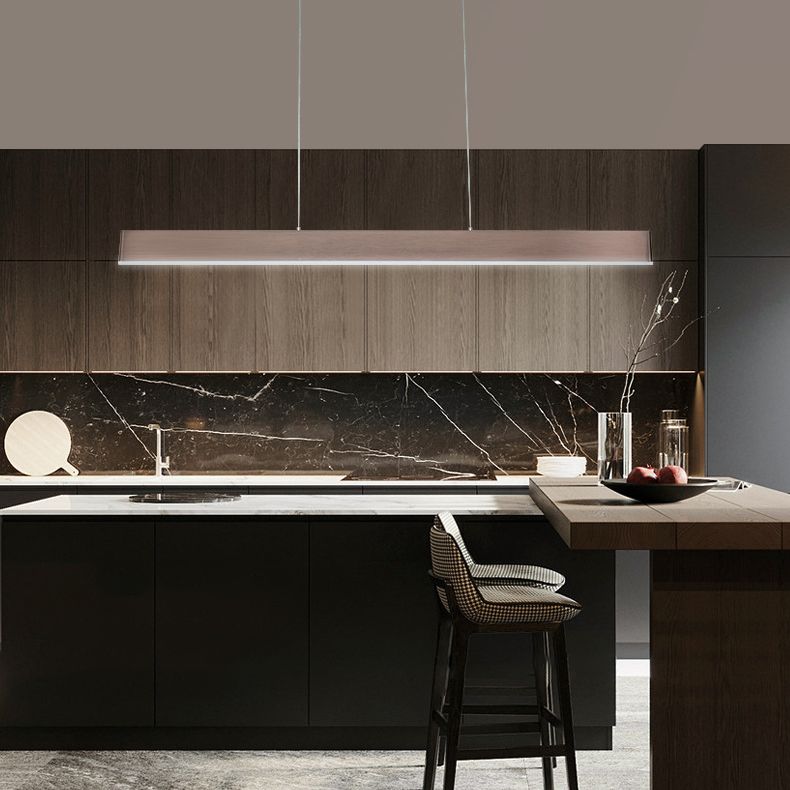 Rectangle Island Chandelier Lights Simplicity Acrylic Chandelier Lighting Fixtures for Restaurant