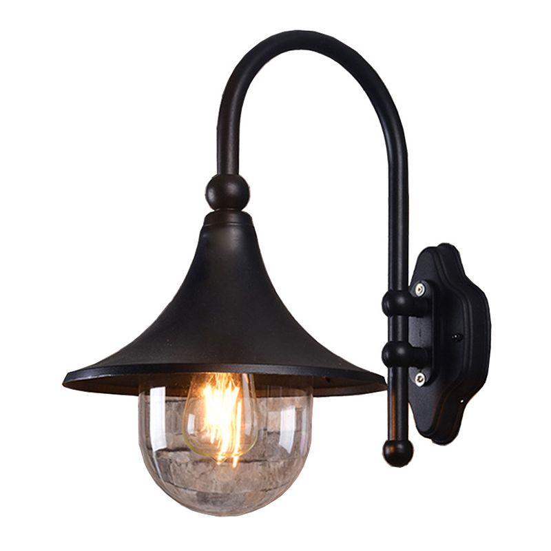 Cone Shape Metal Wall Light Industrial Style 1 Light Wall Light Sconce in Black