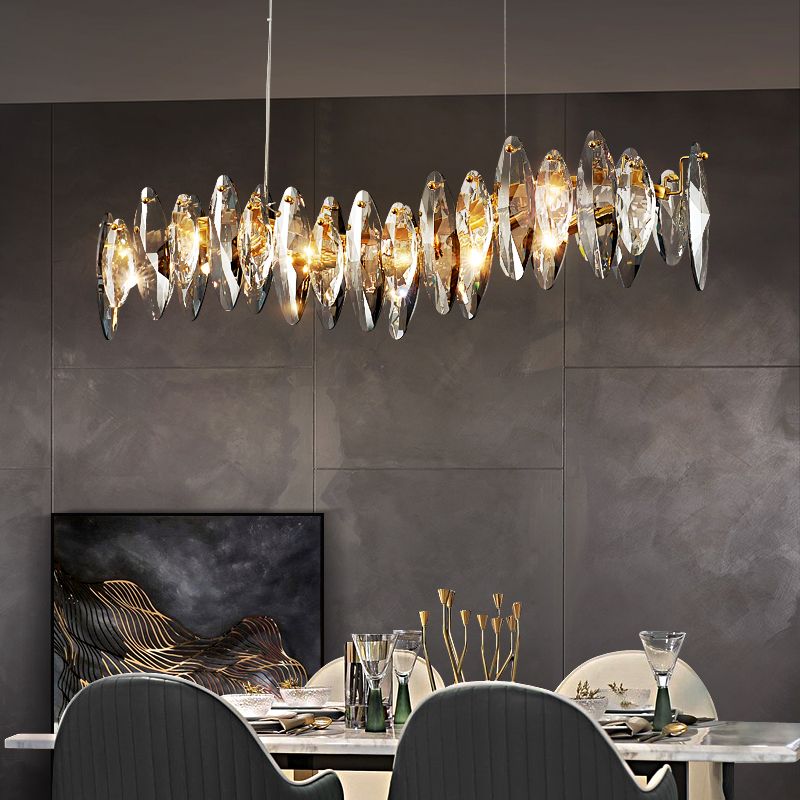 Geometry Shape Island Lights Modern Style Crystal 6 Light Island Lighting