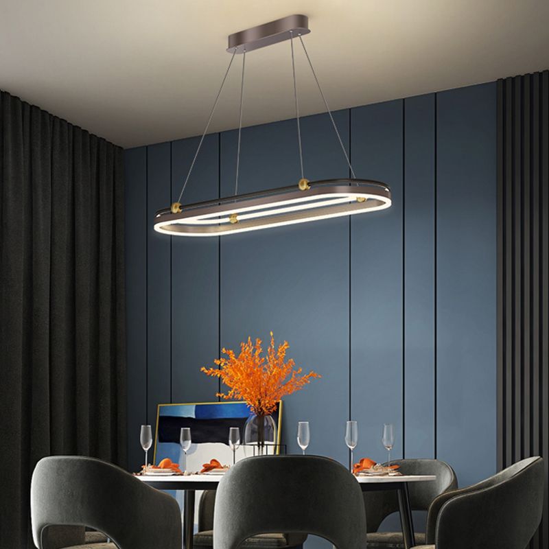 Geometric Contemporary Simple Island Light Acrylic Shade Hanging Light for Dining Room