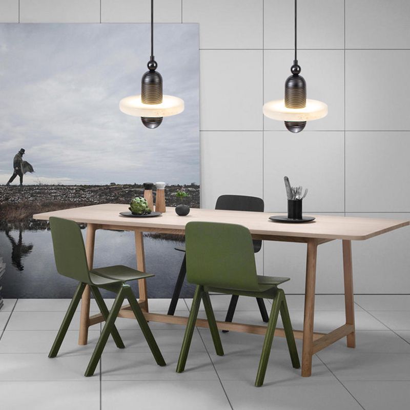 Contemporary Marble Hanging Light Minimalist Pendent Lighting Fixture for Sitting Room