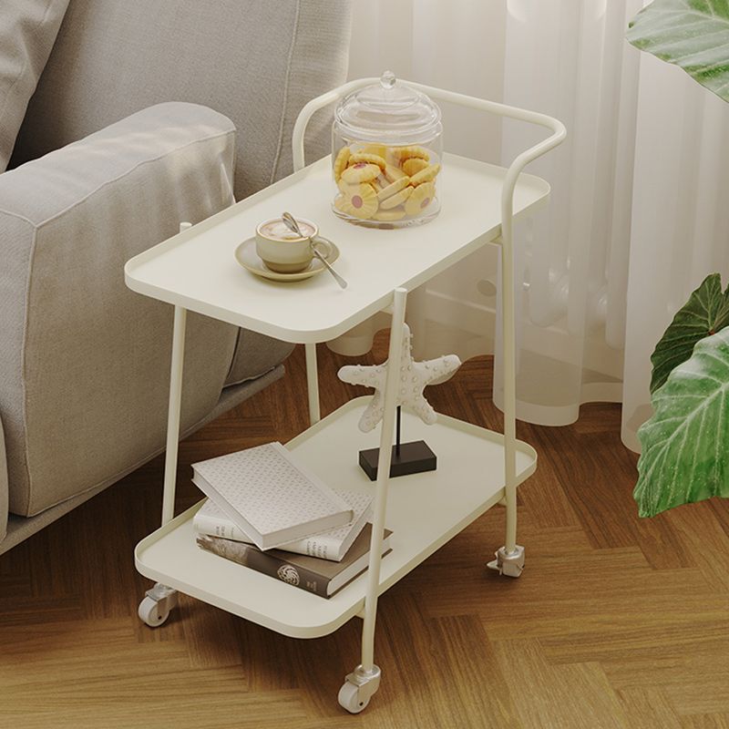 22"H Contemporary Corner Table Metal Double Tier Accent Side Table