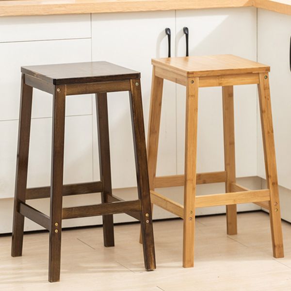 Modern Folding Armless Counter Stool Wood Living Room Bar Stool with Footrest