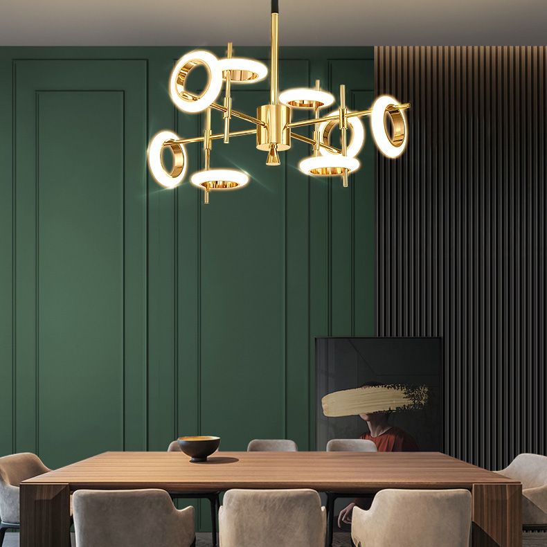 Style moderne simplicité lustre LED Light acrylique Pendant le pendentif rond pour le salon