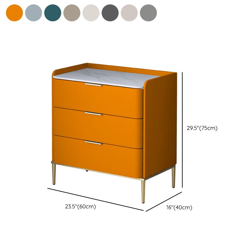 Glam Stone Storage Chest Bedroom 15.7" Wide Vertical Chest with Drawers