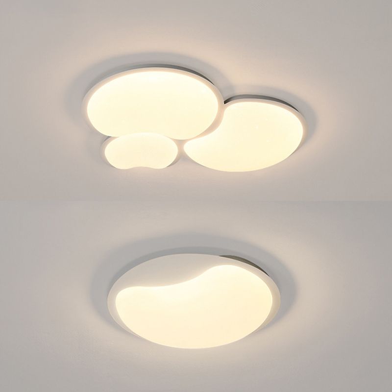 1 / 3 - Light Matte White Flush Mount Iron and Acrylic Cluster Ceiling Flush