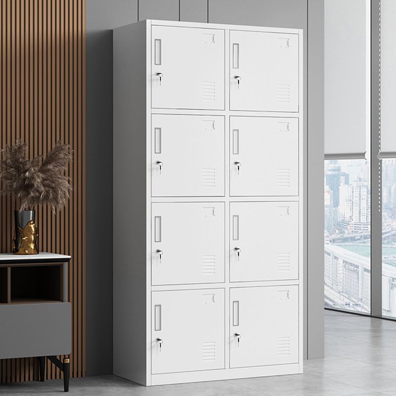 Steel Wardrobe Armoire Contemporary White Storage Cabinet for Home