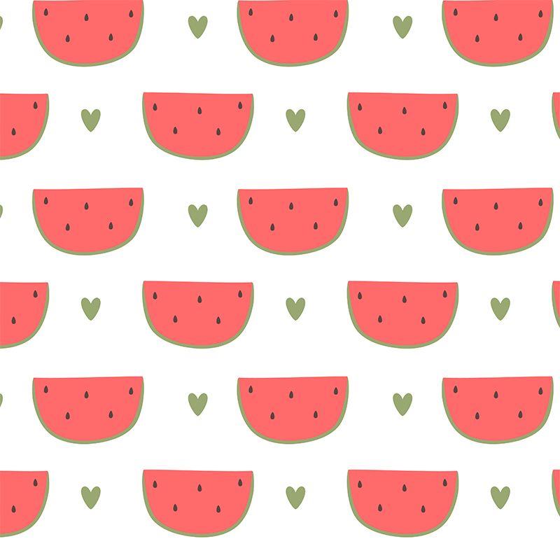 Whole Watermelon Block Mural Wallpaper for Wall Decor Contemporary Girls Room Wall Art
