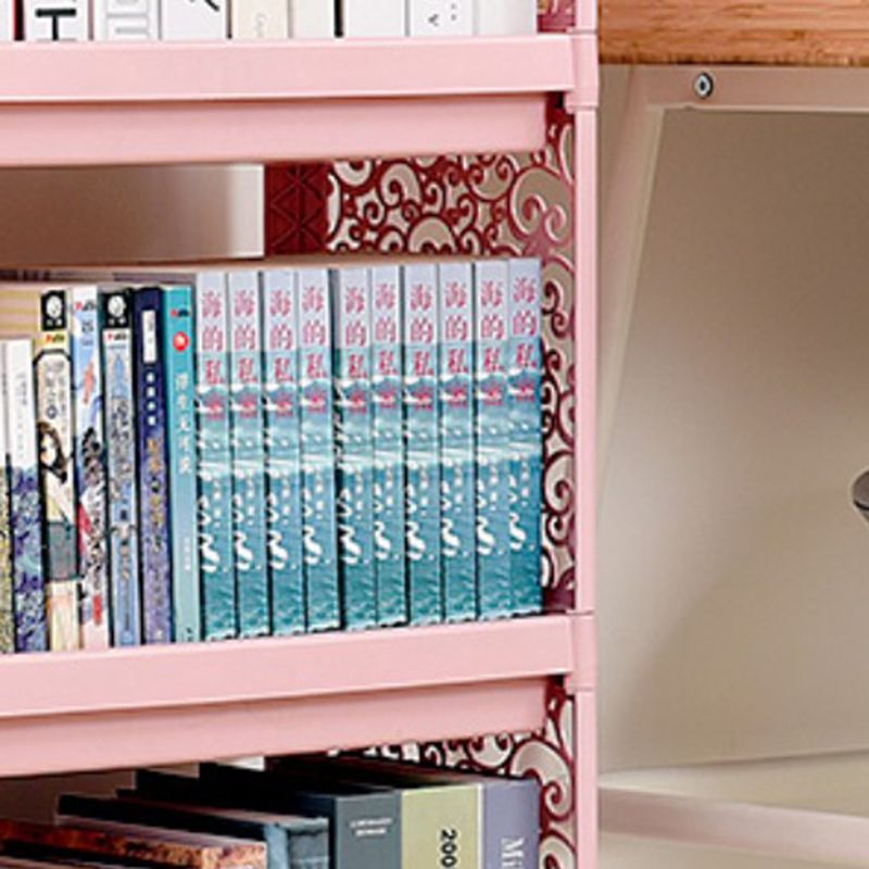 Contemporary Style Bookshelf Plastic Open Back Bookcase for Home Office