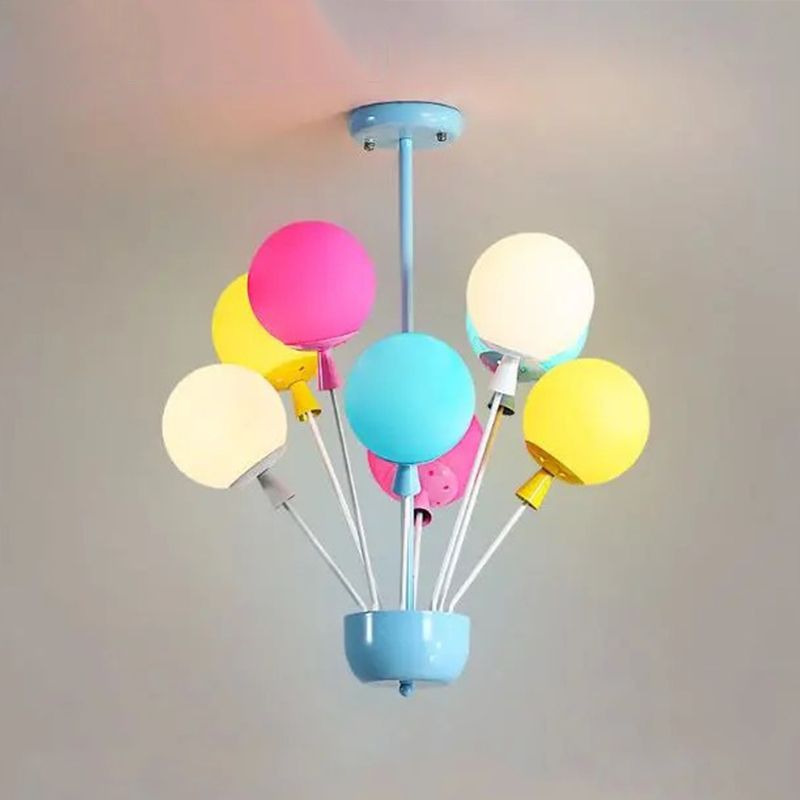 Multi Head Macron Balloon Chandelier Glass Chandelier Lighting Fixtures for Bedroom