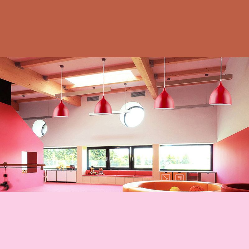 Alluminio lucido colorato a sospensione in stile Nordico MacAroon Mini ciondolo con filo di sospensione regolabile da 39 "