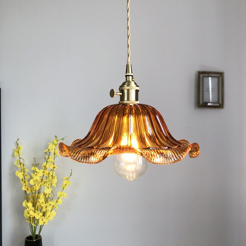 1 Light Glass Pendant Ceiling Lights Industrial Cone Pendant Ceiling Light for Dining Room