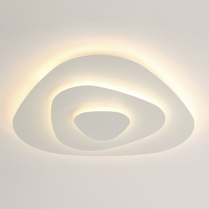 Lacquered Iron LED Ceiling Light in Modern Minimalist Style Acrylic Geometric Flush Mount in White