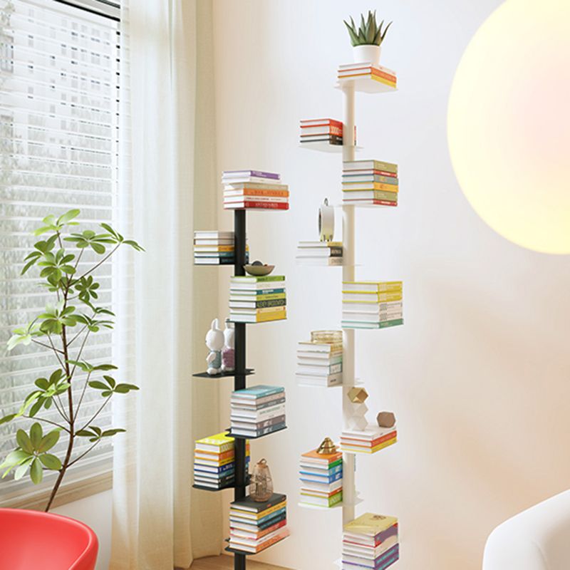 White/Black Bookcase Contemporary Style Bookshelf for Home and Office