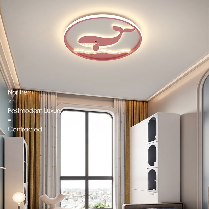 Metal de forma redonda Flush Monte Luz para niños Multi-luz Multi-luz Luz de techo de montaje