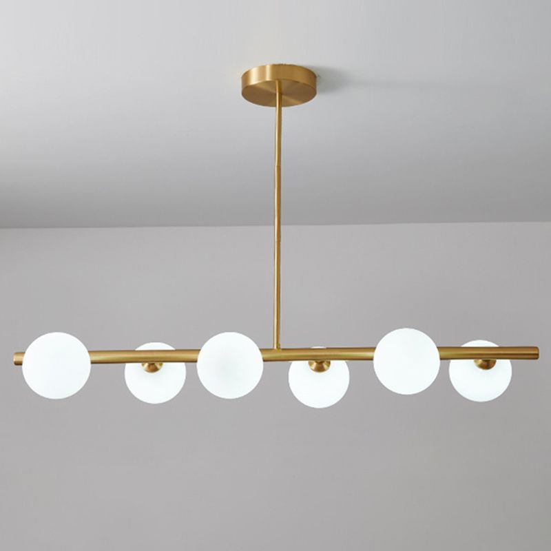 Glass Round Island Lighting Fixture Modern Chandelier Lighting Fixture for Dinning Room