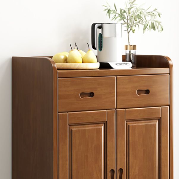Modern Accent Cabinet with 2 Drawers and Shelfs in Rubberwood