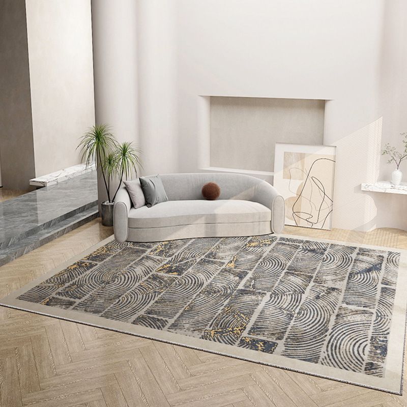 Minimalist Deck Pattern Rug Polyester Carpet Non-Slip Backing Area Rug for Living Room