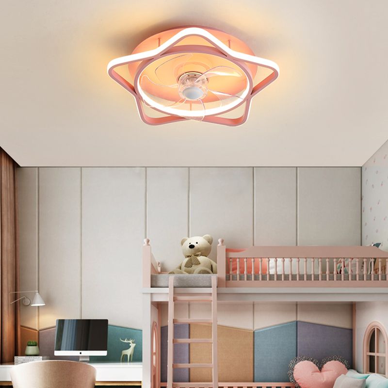 Metalen geometrische plafondventilatorverlichting moderne stijl multi -lights flush mount lampen