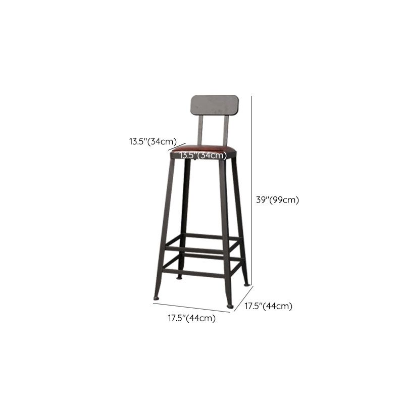 Contemporary Bar Stools Armless Dining Stools with Black Metal Base