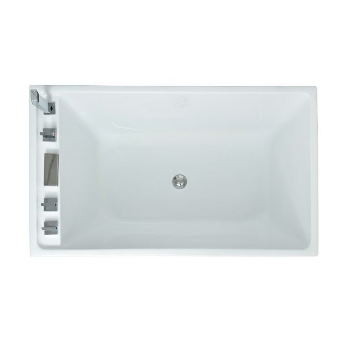 Modern Acrylic-Fiberglass Rectangular Bathtub Freestanding Soaking Bathtub