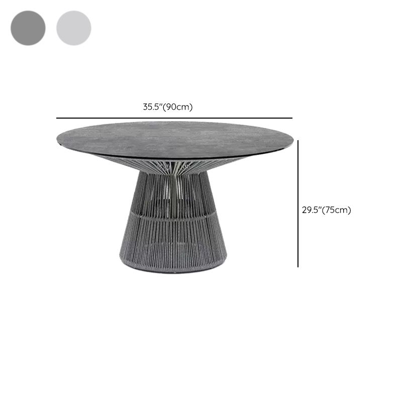 Round Patio Dining Table Set 1/2/5/6 Pcs Stone Top Patio Dining Table with Chairs