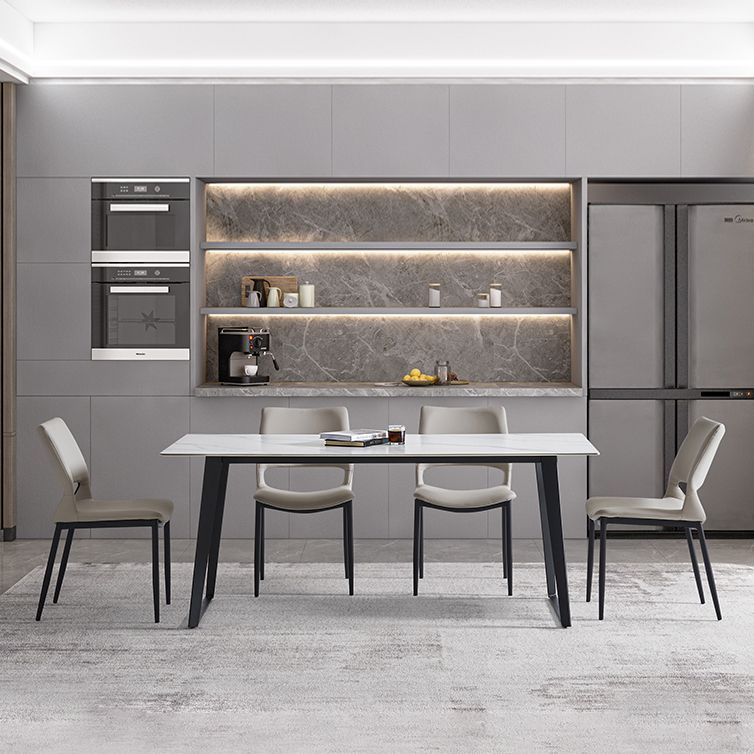 Modern Sintered Stone Dining Set White Multi Purpose Dining Table Furniture for Dining Room