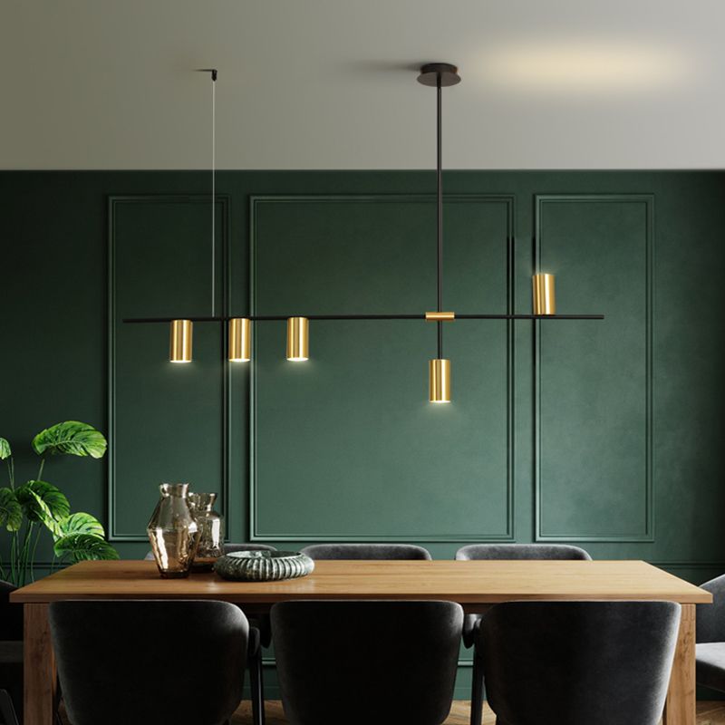 Accesorios de iluminación de la isla de cilindro modernos Luz de metal de lámparas de metal