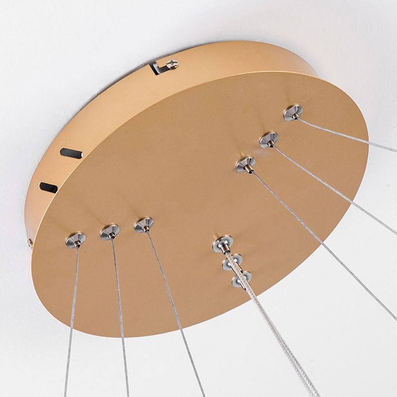 Éclairage de lustre à trois niveaux en or métal