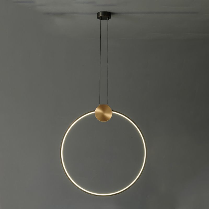 Pendard artistique artistique moderne Copper Copper linéaire lampe suspendue avec une teinte acrylique