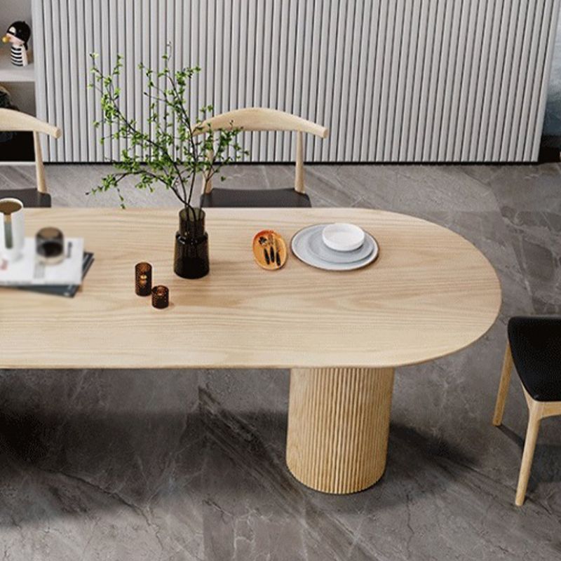 Modern Solid Wood Dining Table Free Form Table with 3 Legs for Kitchen