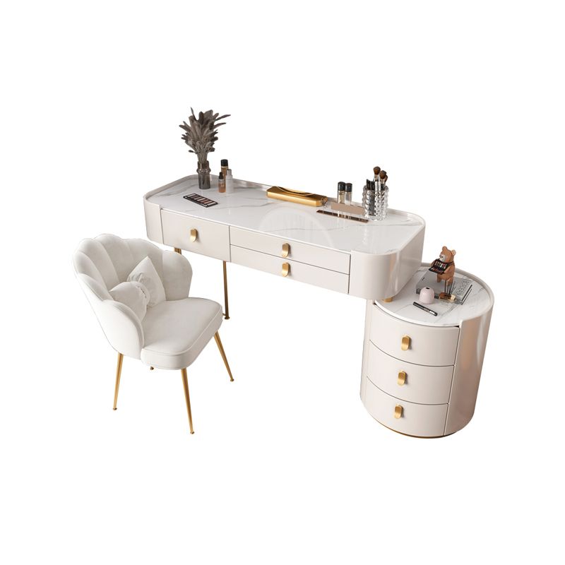 Lighted Mirror Makeup Vanity Desk Storage Box Makeup Vanity Set with Drawer