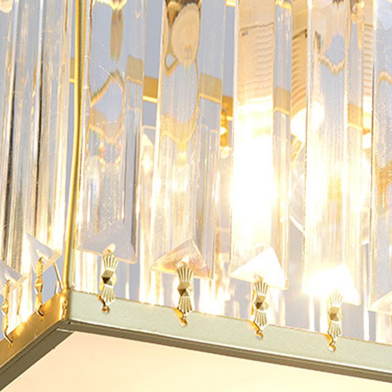 Square Shape Crystal Island Pendants Modern Style Multi Lights Island Pendant Lights