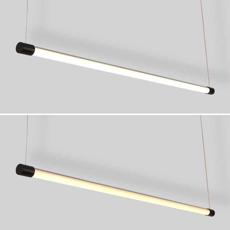 47 pouces de longueur ronde tube à led d'île Light Minimalisme moderne Aménagement d'éclairage à barre long pour la salle des affaires de bureau