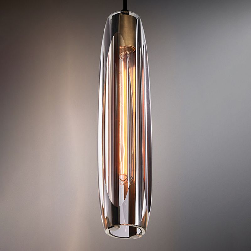 Crystal Pendante Light Modern Style Smoke Grey Pendant lampe Pice pour le salon