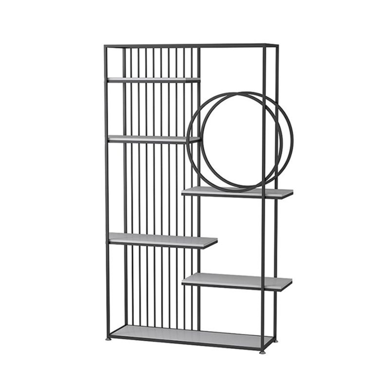 Glam Style Open Bookshelf Metal 6-shelf Bookcase for Home Office