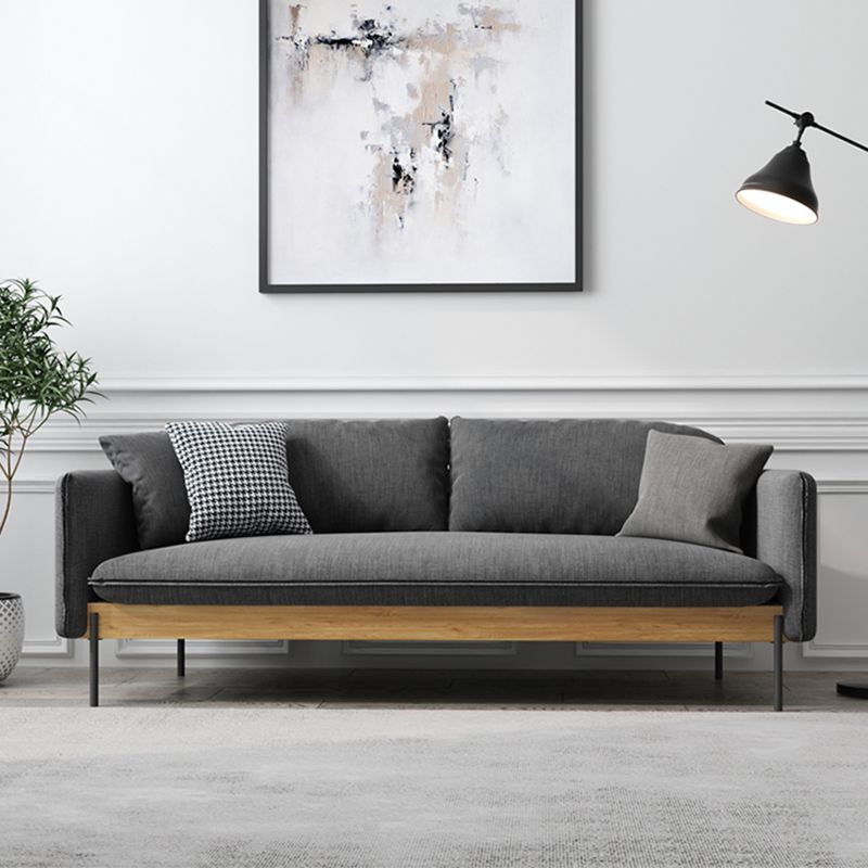 31.5" H Contemporary Solid Color Linen Square Arm Sofa for Living Room