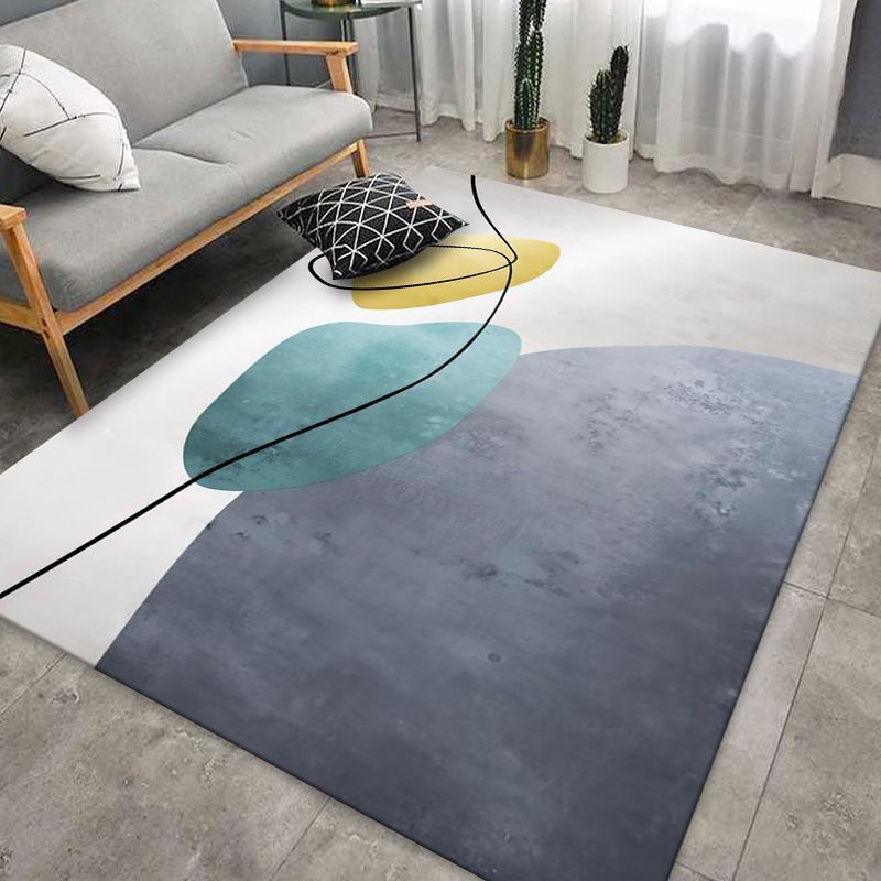 Orange nordischer Teppich Polyester Kontrast Farbe Teppichwaschmaschine für Salon