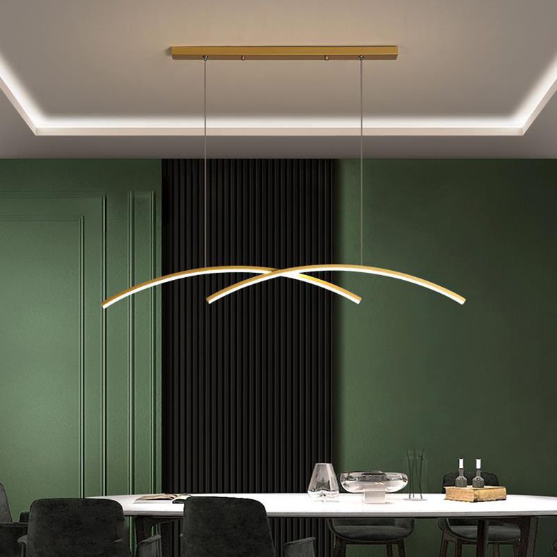 LED Kitchen Island Lighting Contemporary Golden/Black Ceiling Light for Room