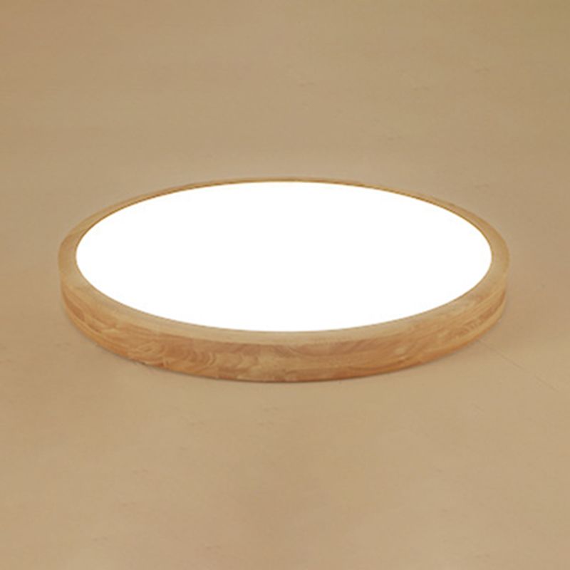 1-Light Wood Ceiling Light Fixtures Modern Style Geometric Semi Flush Mount Lighting