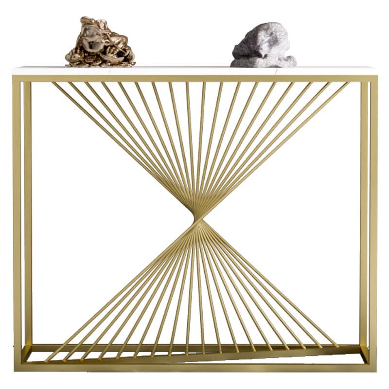 31.5-inch Tall Stone Glam Accent Table Rectangle Console Table for Hall