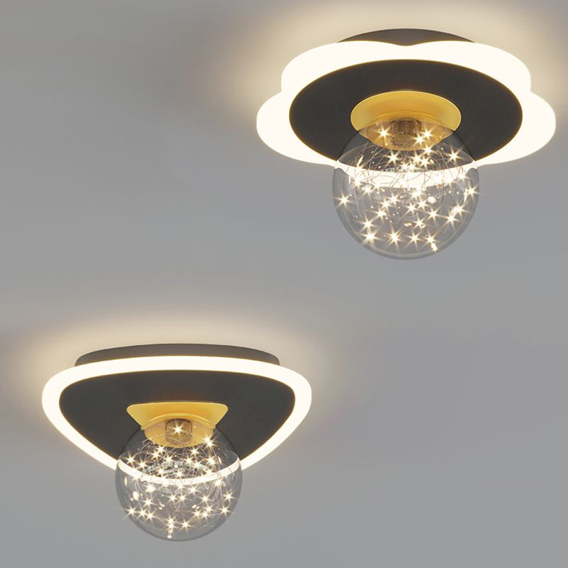 Geometrische halbbündige Leuchte, moderne, schlichte Deckenleuchte für Schlafzimmer