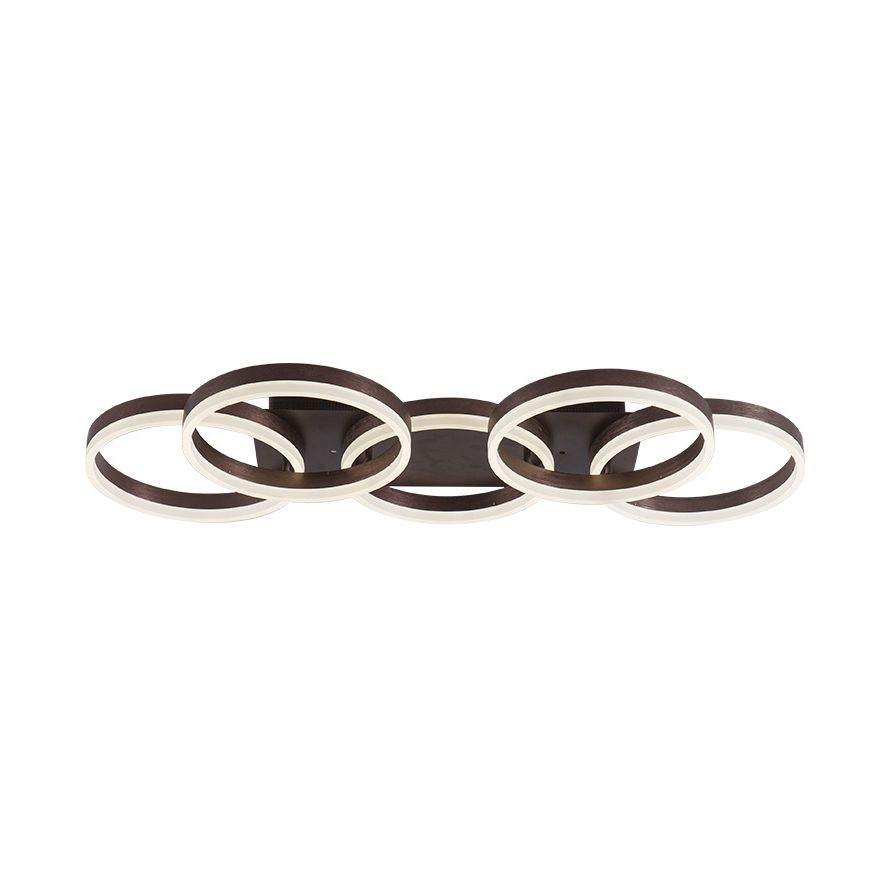 Luz de techo LED de anillo moderno Luz de techo acrílico de techo acrílico en marrón para una tienda de dormitorio para adultos