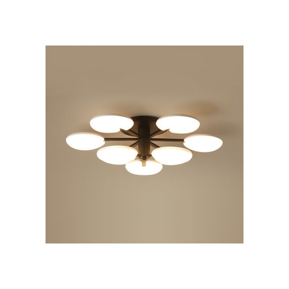 Acrilico Round Semifiling Monte Light Dining Room Lample a LED Contemporary LED in nero