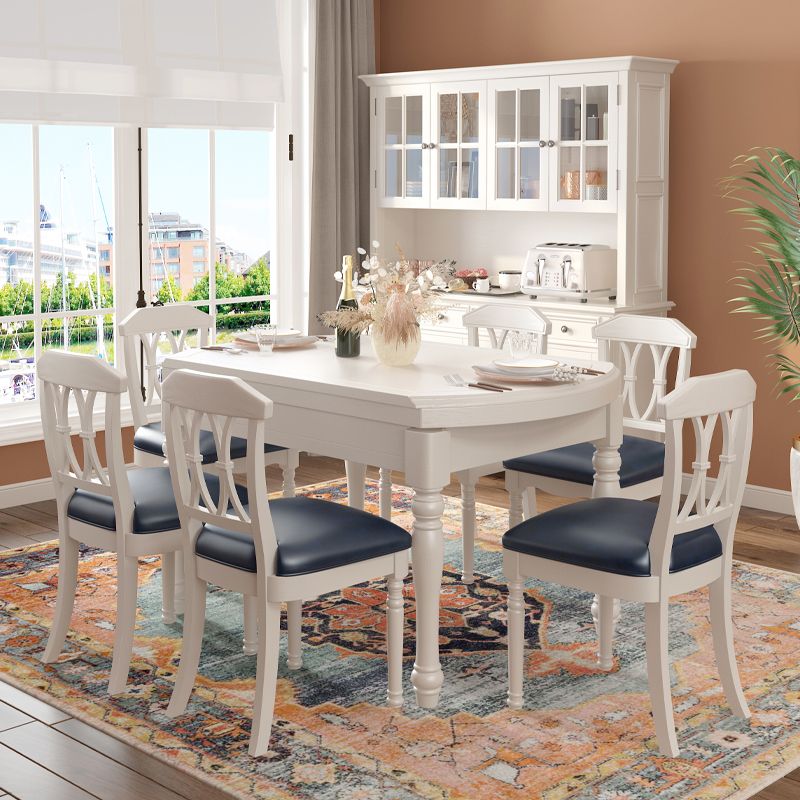 Round Solid Wood Dining Table Sets 1/7 Piece Dining Room Table Set
