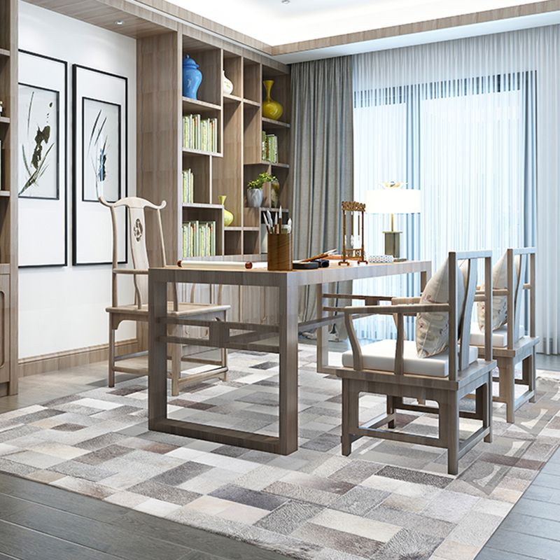 Glam Home Decoration Rug Multi Color Geo Patterned Area Carpet Cowhide Pet Friendly Stain-Resistant Rug