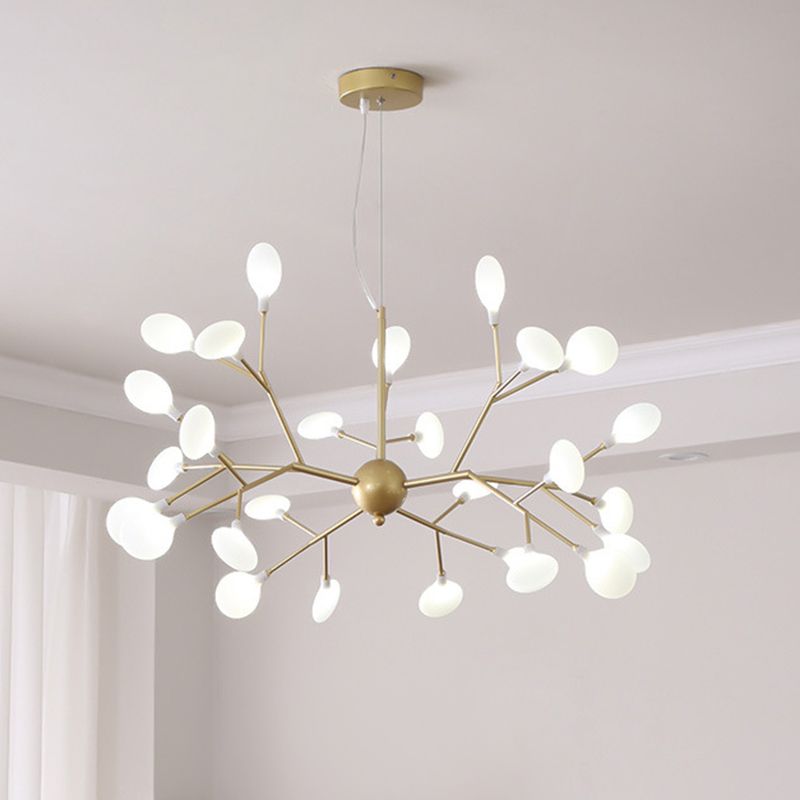 Lampada sospesa in metallo moderno Fireflies Style Lampada in oro per salotto