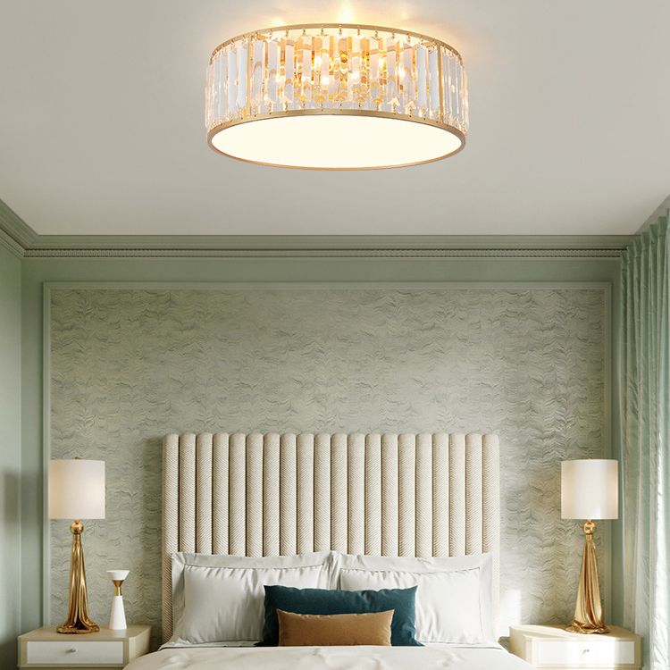 Crystal Geometric Flush Mount Lights Modern Style Multi Lights Flush Mount Fixture