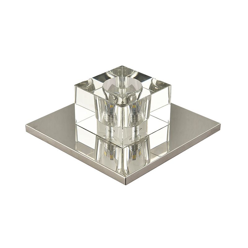Crystal Block Mini Flush Light Modern Style Clear LED Flush Ceiling Light für Korridor
