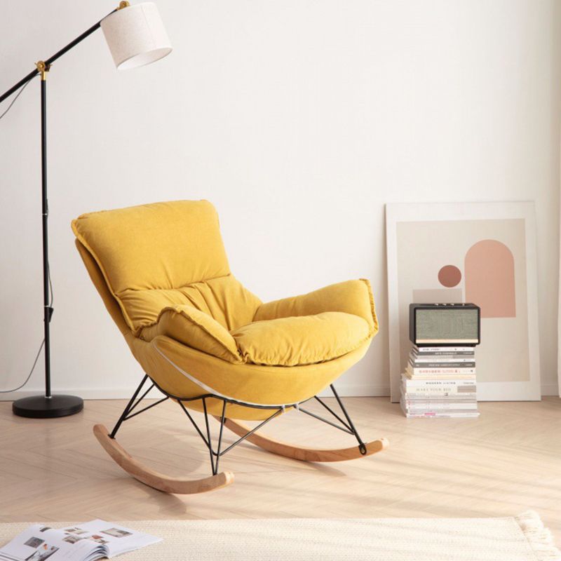 Solid Wood Rocking Chair Modern Rocker Chair with Removable Cushions